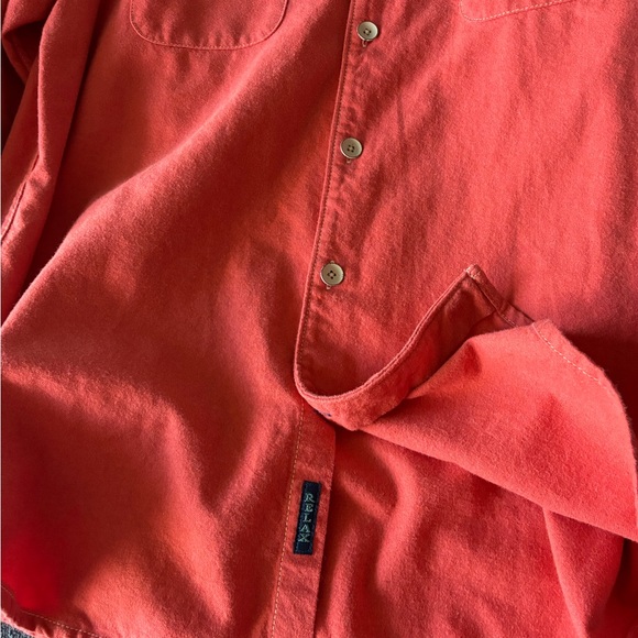 Tommy Bahama RELAX Long Sleeve Cotton Flannel Button Front Salmon Red Size Large - Picture 10 of 11